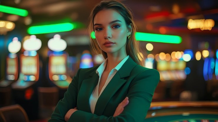 Live roulette table with professional dealer and multiple camera angles
